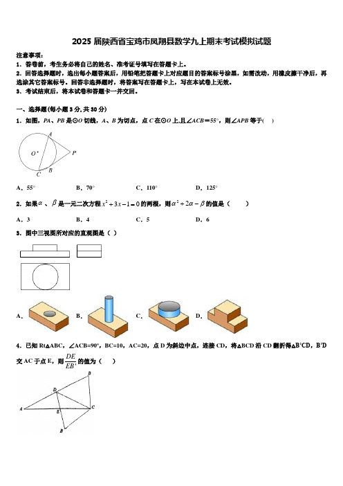 2025届陕西省宝鸡市凤翔县数学九上期末考试模拟试题含解析