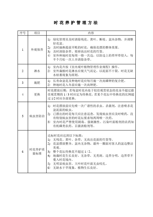 时花养护管理方法