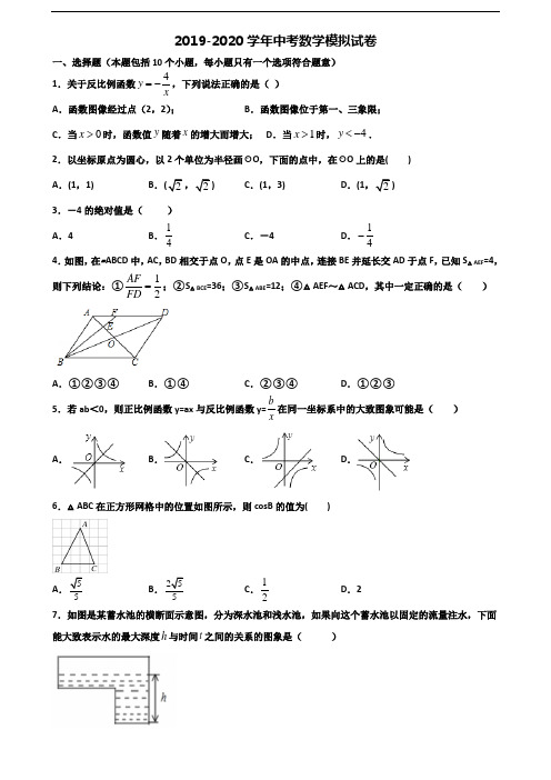 盘锦市2020中考数学经典试题