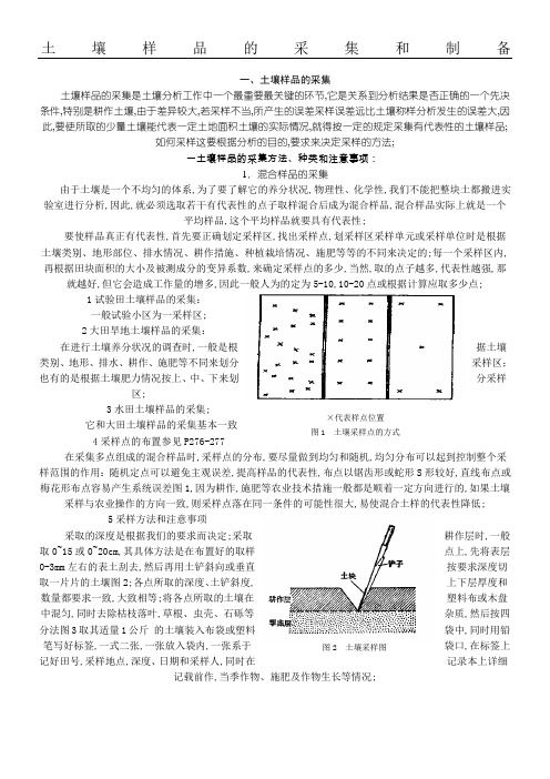 土壤样品的采集和制备