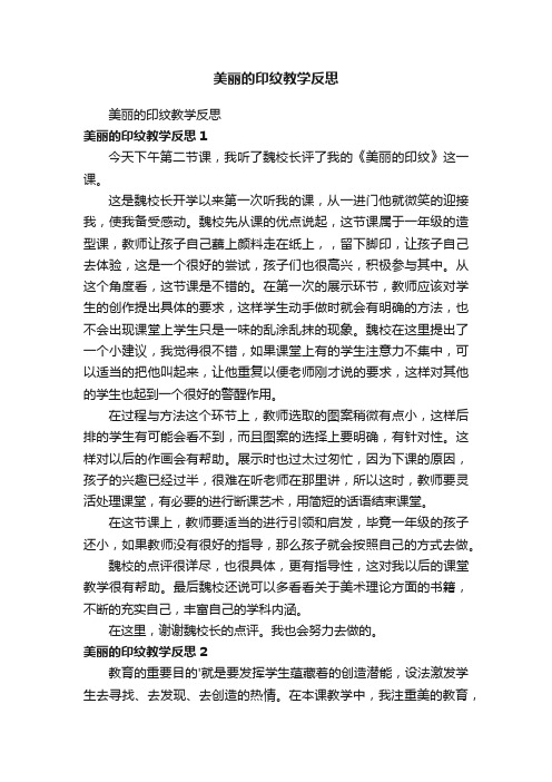 美丽的印纹教学反思