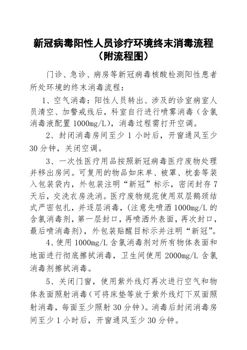 新冠病毒阳性人员诊疗环境终末消毒流程(内附流程图)