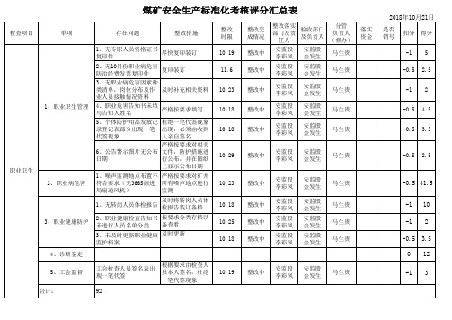 2018年10月13日职业卫生质量标准化评分表