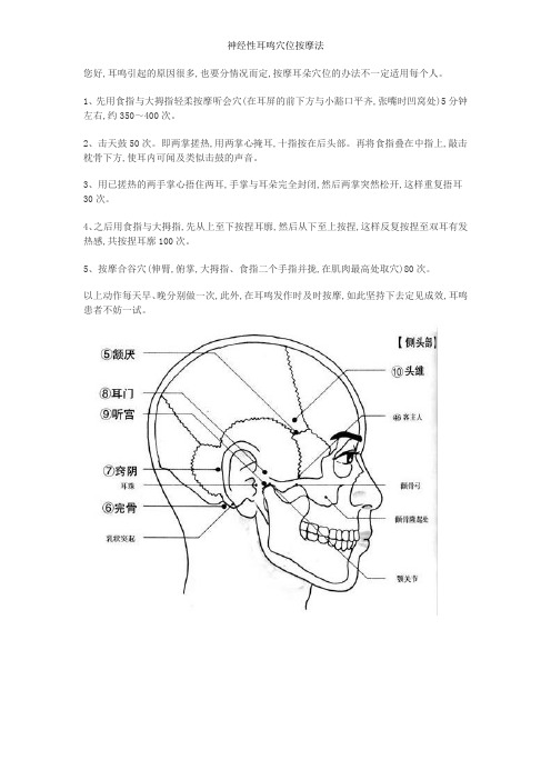 神经性耳鸣穴位按摩法