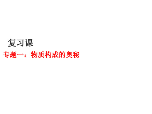 科粤版初中化学九年级上册   专题复习：物质构成的奥秘  课件 