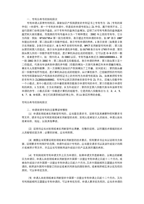 专利分类号的结构层次