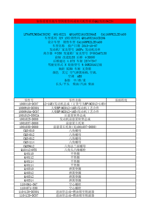 一汽解放国四龙V配件图册.pdf