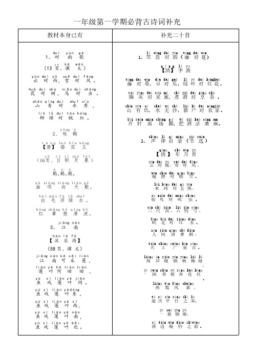 1_一年级第一学期必背古诗词补充(1)