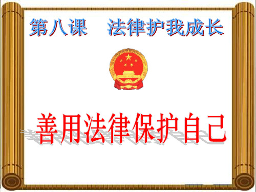 最新人教版初中七年级政治下册8.2善用法律保护自己 (1)