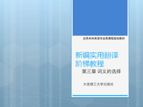 3新编实用翻译阶梯教程第三章