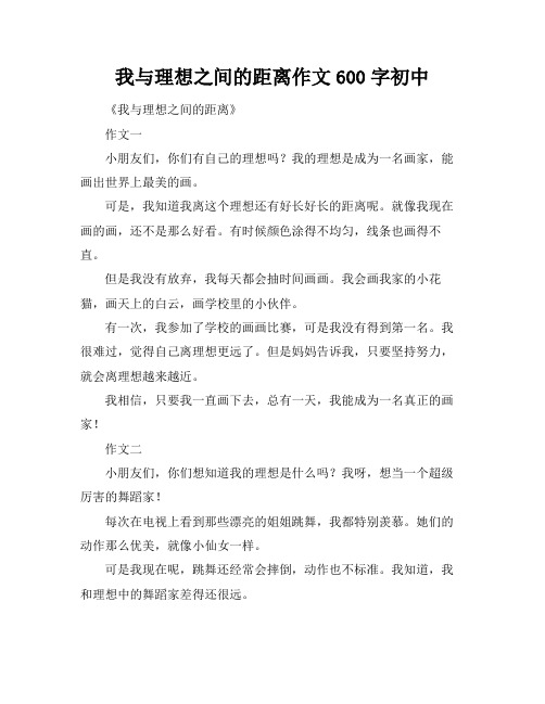 我与理想之间的距离作文600字初中