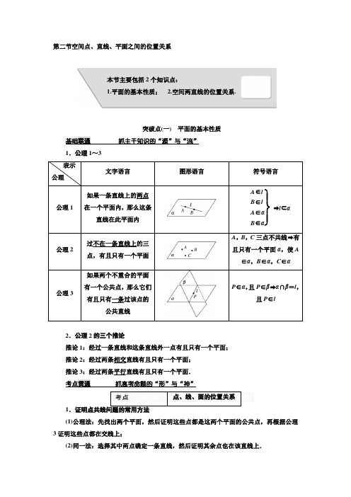 2018届高考数学(理)大一轮复习教师用书第八章第二节空间点、直线、平面之间的位置关系Word版含解析