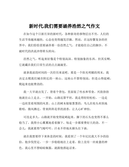 新时代,我们需要涵养浩然之气作文