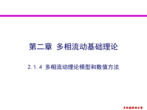 多相流动理论模型和数值方法