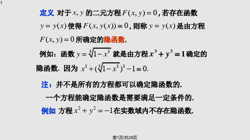 隐函数与参数式函数的求导PPT课件