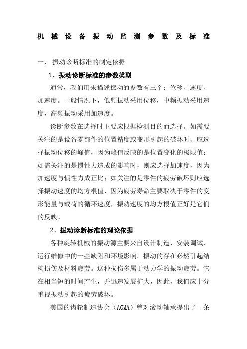 振动监测参数及标准