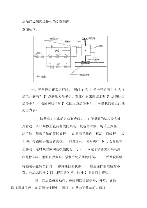 高加联成阀现场操作的实际问题