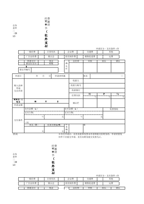 经费支出申请书