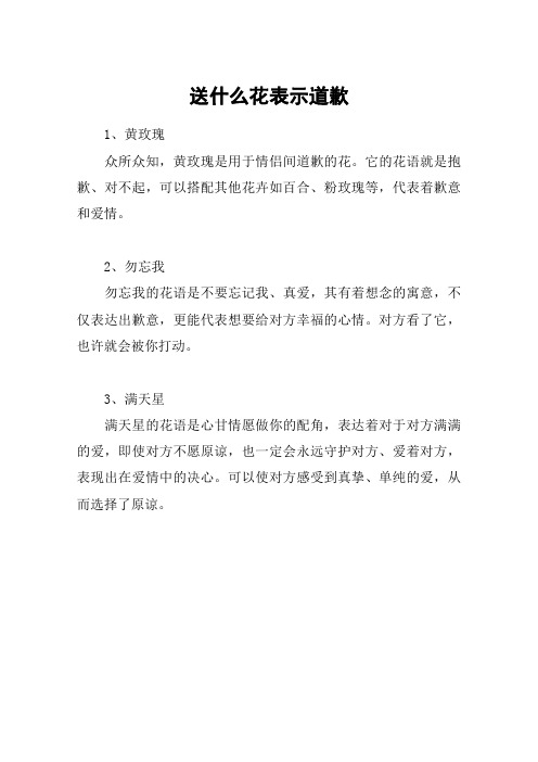 送什么花表示道歉