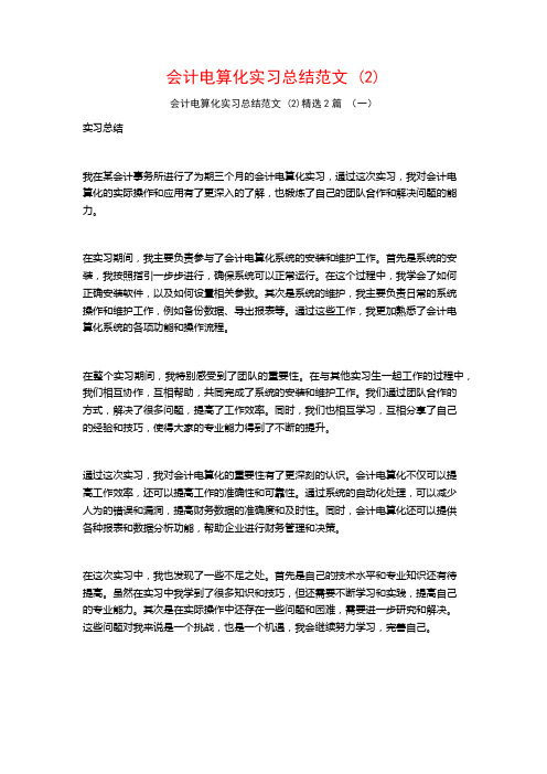 会计电算化实习总结范文2篇