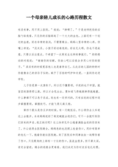 一个母亲陪儿成长的心路历程散文