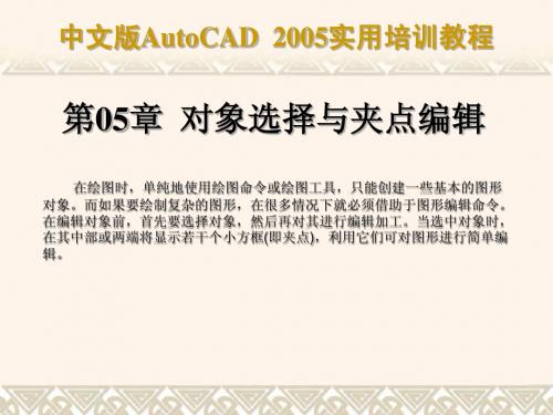 中文版AutoCAD 2005实用培训教程第05章 对象选择与夹点编辑简明教程PPT课件