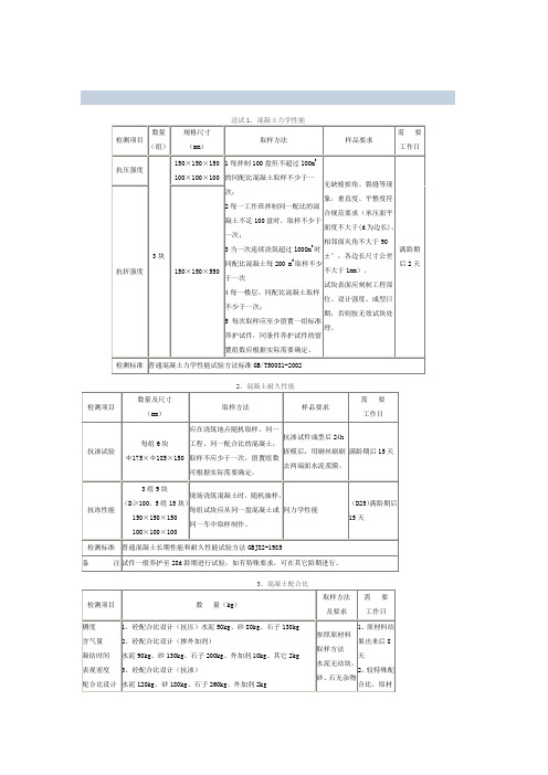 取样送试检测要求