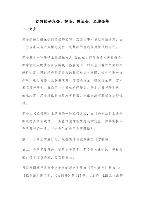 定金、订金、押金、保证金、违约金,弱电人如何区分,一般弱电工程常用方案知识模板