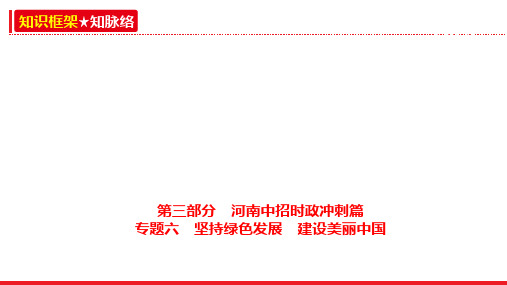 专题六+坚持绿色发展+建设美丽中国+课件-+2025年河南省中考道德与法治二轮复习