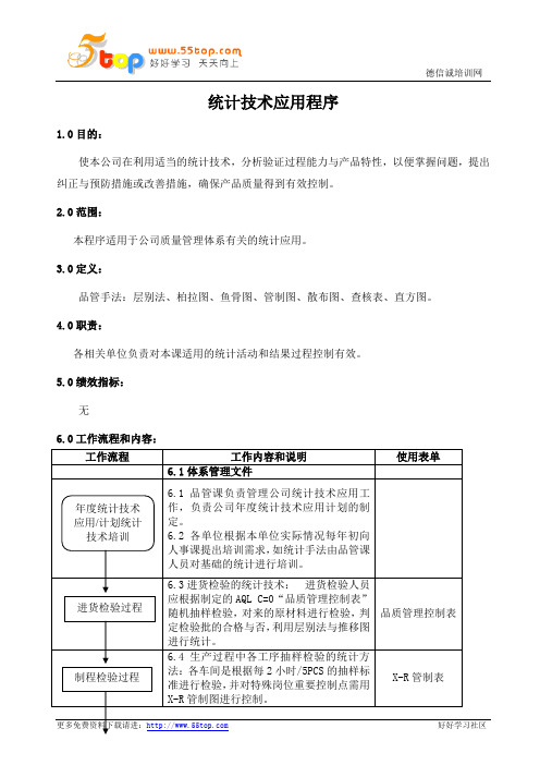 TS16949统计技术应用程序