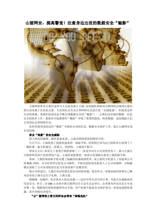 山丽网安:提高警觉!注意身边出没的数据安全“魅影”