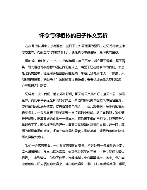 怀念与你相依的日子作文赏析