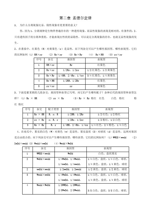 遗传学课后习题与答案