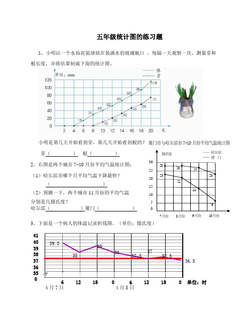 五年级统计图的练习题