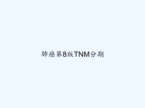 肺癌第8版TNM分期 PPT