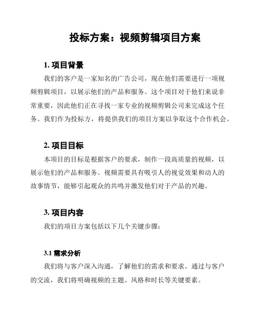 投标方案：视频剪辑项目方案