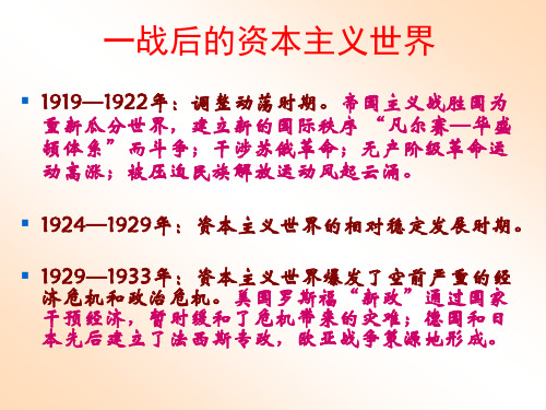 高中历史1929-1933年资本主义经济危机优秀教学PPT 通用