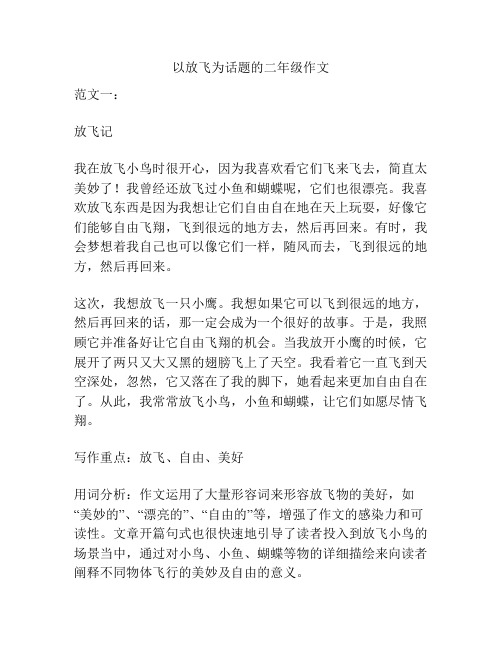 以放飞为话题的二年级作文