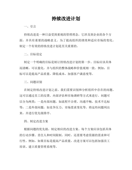 持续改进计划