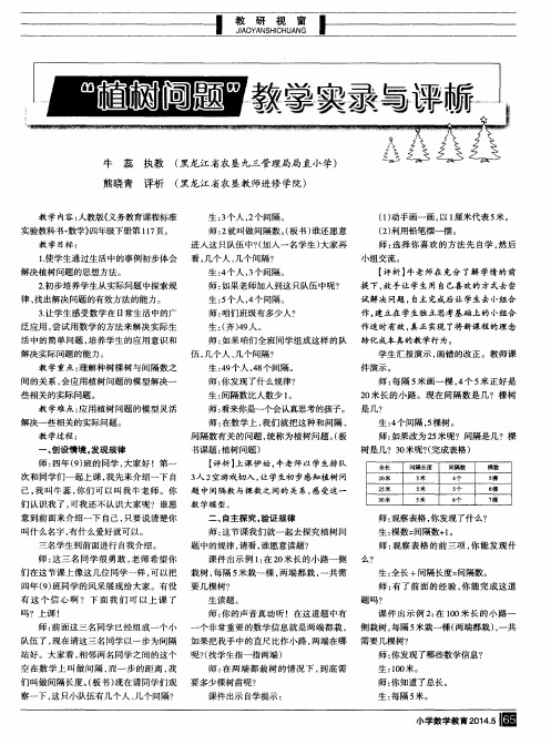 “植树问题”教学实录与评析