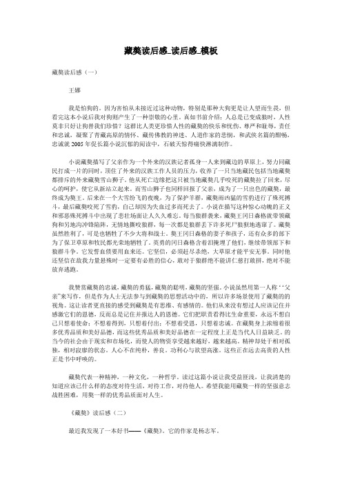 藏獒读后感_读后感_模板