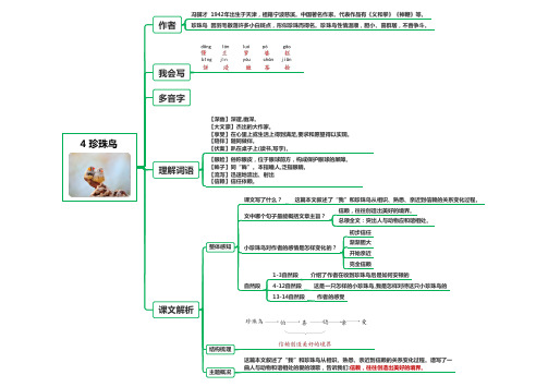 部编人教版小学语文五年级上册知识点4 珍珠鸟