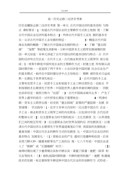 优品课件之高一历史必修二经济史考案