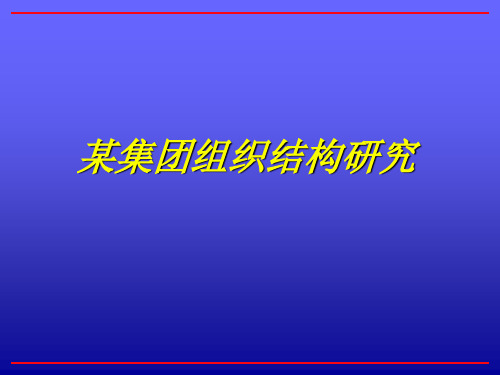 某集团组织设计结构研究