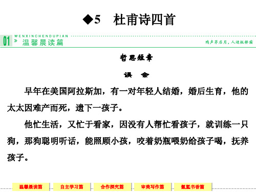 杜甫诗四首  高一语文语文版必修二 诗的唐朝