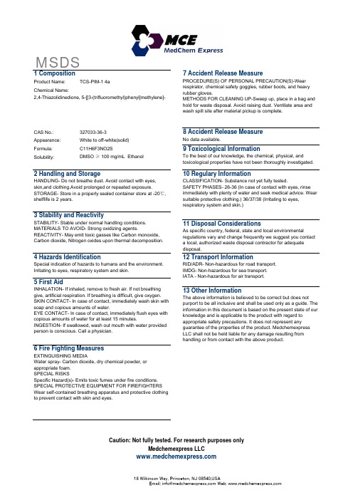 TCS-PIM-1-4a_327033-36-3_MSDS_MedChemExpress