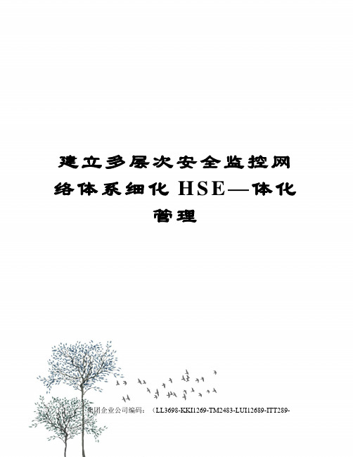 建立多层次安全监控网络体系细化HSE—体化管理