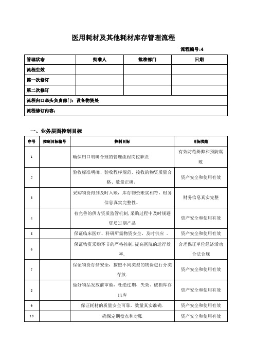 医用耗材及其他耗材库存管理流程