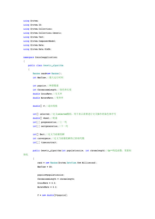 GA-遗传算法-C#代码【精品毕业设计】(完整版)