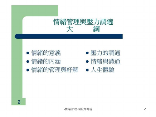 情绪管理与压力调适课件